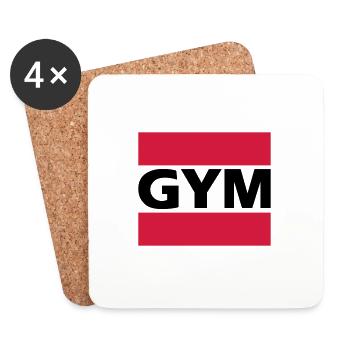 Gymnase Fitness avec choix de couleurs gratuit - Dessous de verre (lot de 4) - blanc - Devant