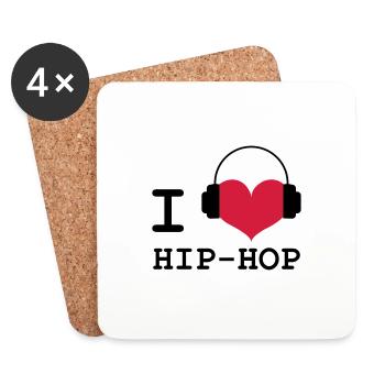 I Love Hip-Hop - Dessous de verre (lot de 4) - blanc - Devant