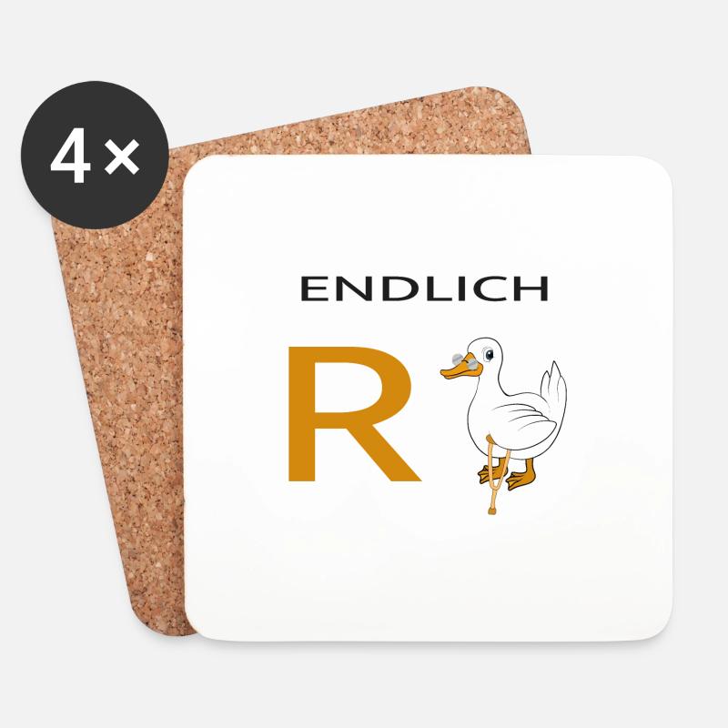 Endlich Rente Ente - Untersetzer (4er-Set) - Weiß