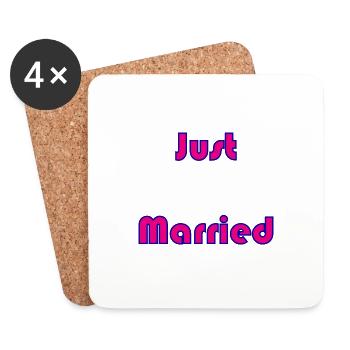 ICH HABE GERADE GEHEIRATET. Junggesellinnenabschied. HEILIGER VALENTINSTAG. PAAR - Untersetzer (4er-Set) - Weiß - Vorne