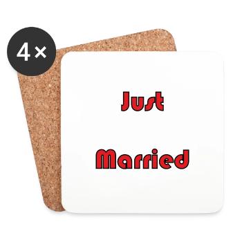 ICH LIEBE DICH. LIEBE. PAAR. ICH HABE GERADE GEHEIRATET. Junggesellinnenabschied. LIEBE - Untersetzer (4er-Set) - Weiß - Vorne