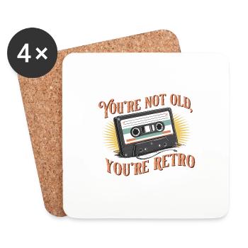 You're Not Old You're Retro Classic Cassette Tape - Untersetzer (4er-Set) - Weiß - Vorne