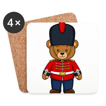 Teddybär Britische Ehrengarde Polizei - Untersetzer (4er-Set) - Weiß - Vorne