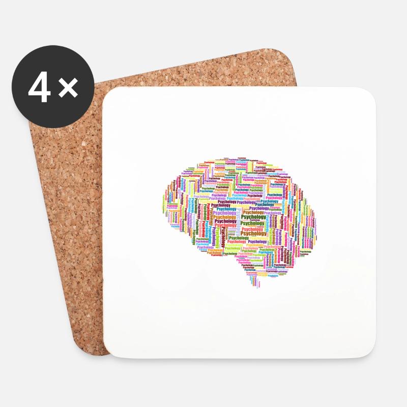 Brain Psychology - Coasters (set of 4) - white