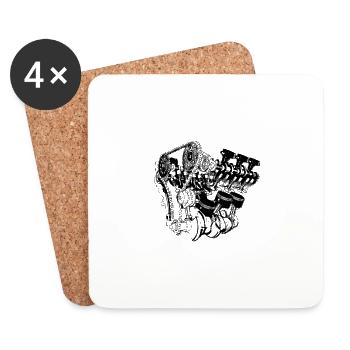 Engine design - Coasters (set of 4) - white - Front