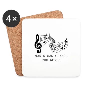 Musik Musikinstrumente Singen - Untersetzer (4er-Set) - Weiß - Vorne