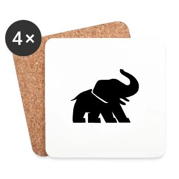 Elephant Comic - Coasters (set of 4) - white - Front
