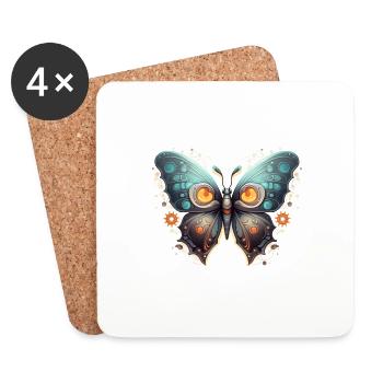 Fantasy butterfly - Coasters (set of 4) - white - Front