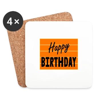 ALLES GUTE ZUM GEBURTSTAG. ALLES GUTE ZUM GEBURTSTAG. JAHRESTAG. - Untersetzer (4er-Set) - Weiß - Vorne