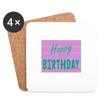 ALLES GUTE ZUM GEBURTSTAG. ALLES GUTE ZUM GEBURTSTAG. JAHRESTAG. - Untersetzer (4er-Set) - Weiß - Vorne