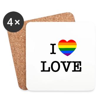 I love love - Coasters (set of 4) - white - Front