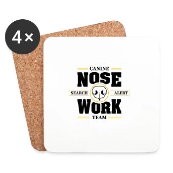 TRAVAIL DU NEZ Recherche d’équipe Nez de chien Chiens de travail Chien - Dessous de verre (lot de 4) - blanc - Devant
