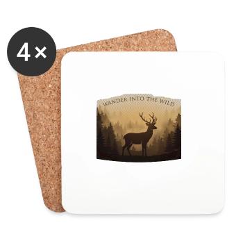 Né pour errer - Dessous de verre (lot de 4) - blanc - Devant