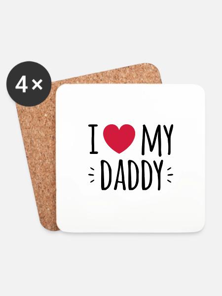 i love my daddy - Untersetzer (4er-Set) - Weiß