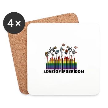 Love of Freedom SPD LGBTQ Strichcode - Untersetzer (4er-Set) - Weiß - Vorne