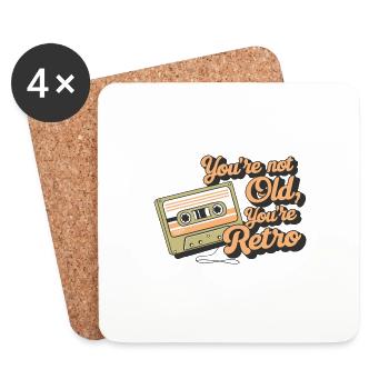 You're Not Old You're Retro Classic Cassette Tape - Untersetzer (4er-Set) - Weiß - Vorne
