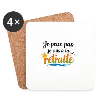 I Can't I'm Retired, Retirement Humor - Coasters (set of 4) - white - Front
