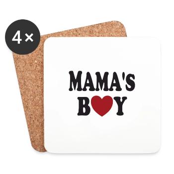 Mamas Boy Geschenkidee mit süßen Spruch - Baby - Untersetzer (4er-Set) - Weiß - Vorne