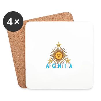 Argentina 3 stars - Coasters (set of 4) - white - Front