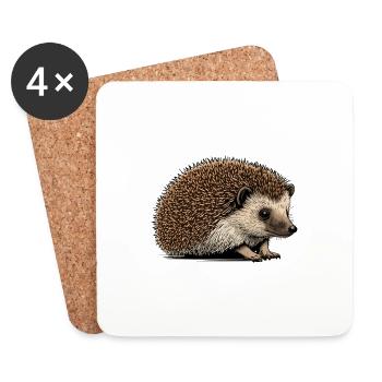 Hedgehog - Coasters (set of 4) - white - Front