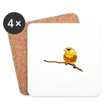 Greenfinch - Coasters (set of 4) - white - Front