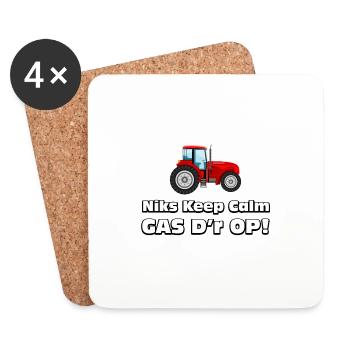 agriculteur - Rien de calme, du gaz dessus! Tracteur de producteurs - Dessous de verre (lot de 4) - blanc - Devant