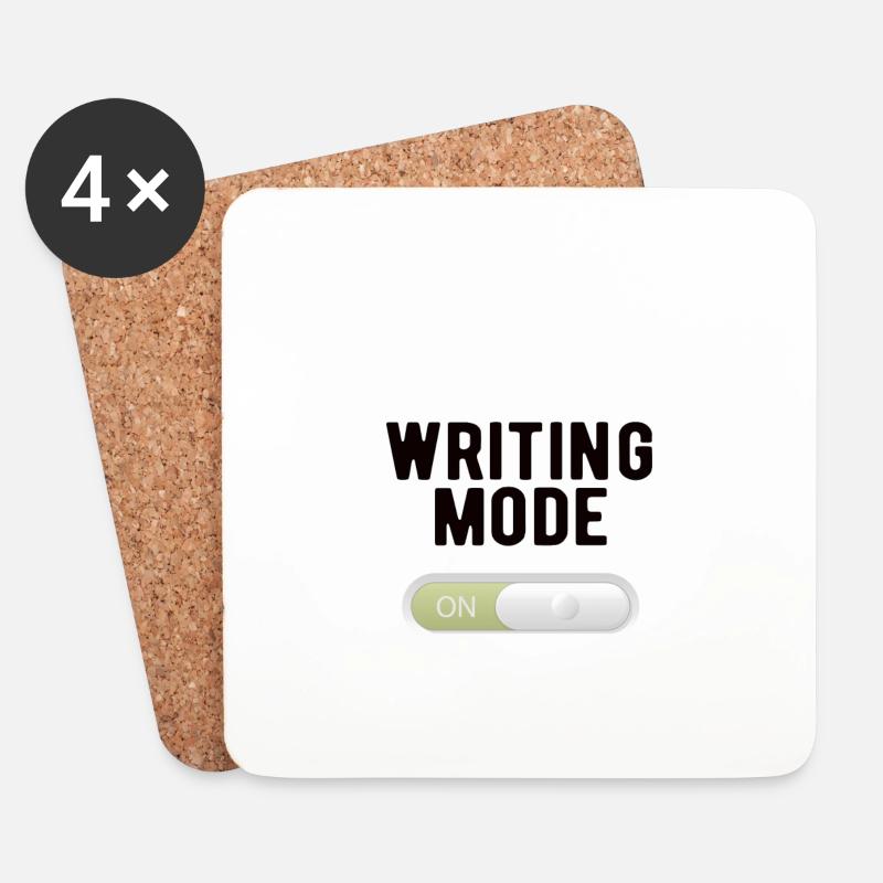 WRITER: Writing Mode on - Untersetzer (4er-Set) - Weiß