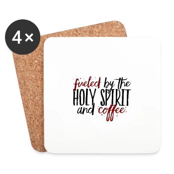 COFFEE / JESUS: Holy Spirit And Coffee - Untersetzer (4er-Set) - Weiß - Vorne