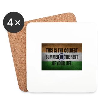 Idée cadeau des dictons sur le changement climatique - Dessous de verre (lot de 4) - blanc - Devant