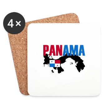 Idée cadeau du drapeau du Panama - Dessous de verre (lot de 4) - blanc - Devant