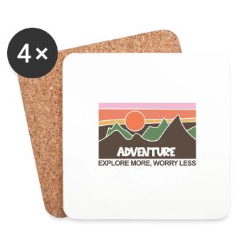 Mountains Climbers Nature Adventure - Coasters (set of 4) - white - Front