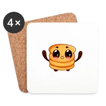 Crêpe sucrée - Dessous de verre (lot de 4) - blanc - Devant