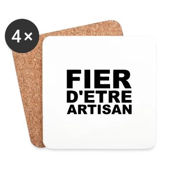 Fier d'être Artisan - Vecto - Dessous de verre (lot de 4) - blanc - Devant