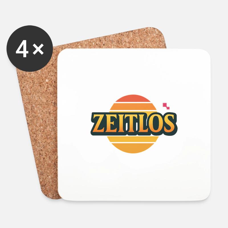 Zeitlos Logo - Untersetzer (4er-Set) - Weiß
