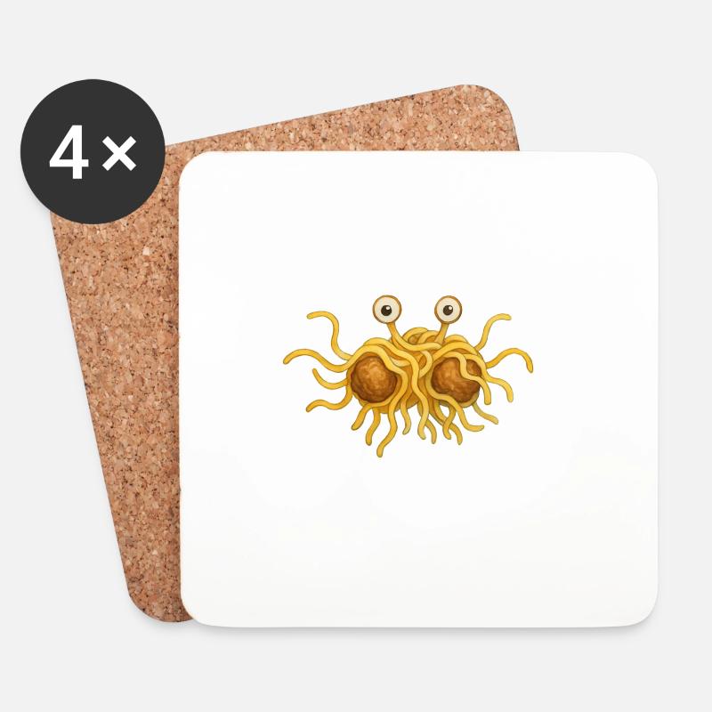 Fliegendes Spaghettimonster - Untersetzer (4er-Set) - Weiß