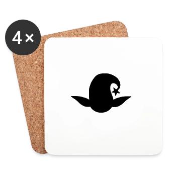 Lunali head silhouette - Coasters (set of 4) - white - Front