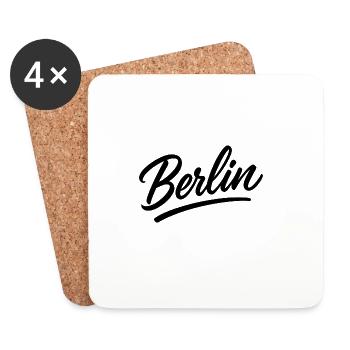 Berlin lettering in script style - Coasters (set of 4) - white - Front