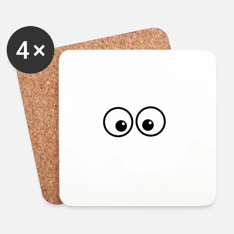 Augen-Duo im Comicstil - Untersetzer (4er-Set) - Weiß