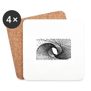Geometric lines - Coasters (set of 4) - white - Front