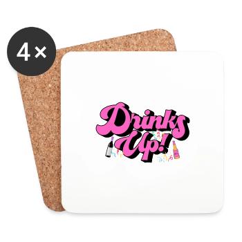 Hoch die Tassen - Drinks - Untersetzer (4er-Set) - Weiß - Vorne