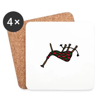 Bagpipes Scotland Music - Coasters (set of 4) - white - Front