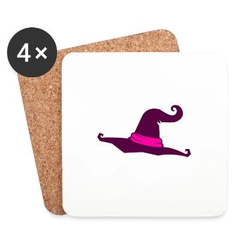 Halloween Wizard Hat - Coasters (set of 4) - white - Front