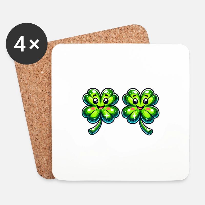 Kleeblätter Kleeblatt - Untersetzer (4er-Set) - Weiß