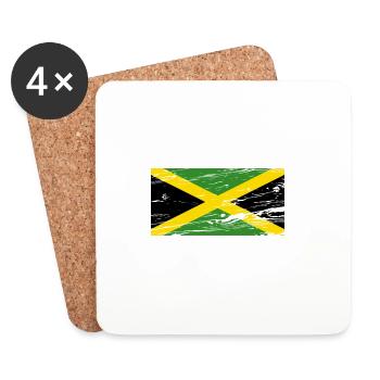 Jamaica Flagge - Untersetzer (4er-Set) - Weiß - Vorne
