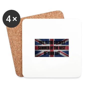 le plus froid été protection du climat été angleterre uk - Dessous de verre (lot de 4) - blanc - Devant