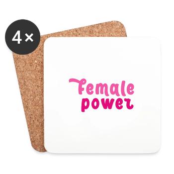 female power,font, women's power,pink, - Coasters (set of 4) - white - Front