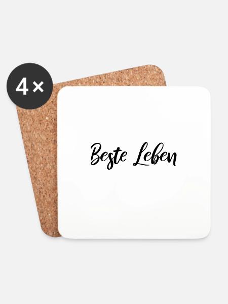 Beste Leben - Untersetzer (4er-Set) - Weiß