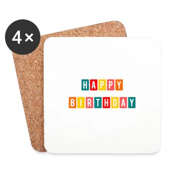 ALLES GUTE ZUM GEBURTSTAG. ALLES GUTE ZUM GEBURTSTAG. JAHRESTAG. - Untersetzer (4er-Set) - Weiß - Vorne