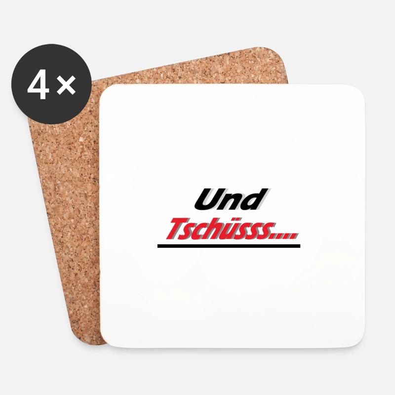 und Tschüss - Untersetzer (4er-Set) - Weiß