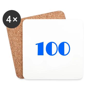 100. 100 ANS. 100e ANNIVERSAIRE. ANNIVERSAIRE - Dessous de verre (lot de 4) - blanc - Devant